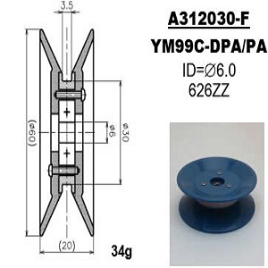 Con lăn vòng bi sứ Yuasa bearing roller guide No. A312030-F